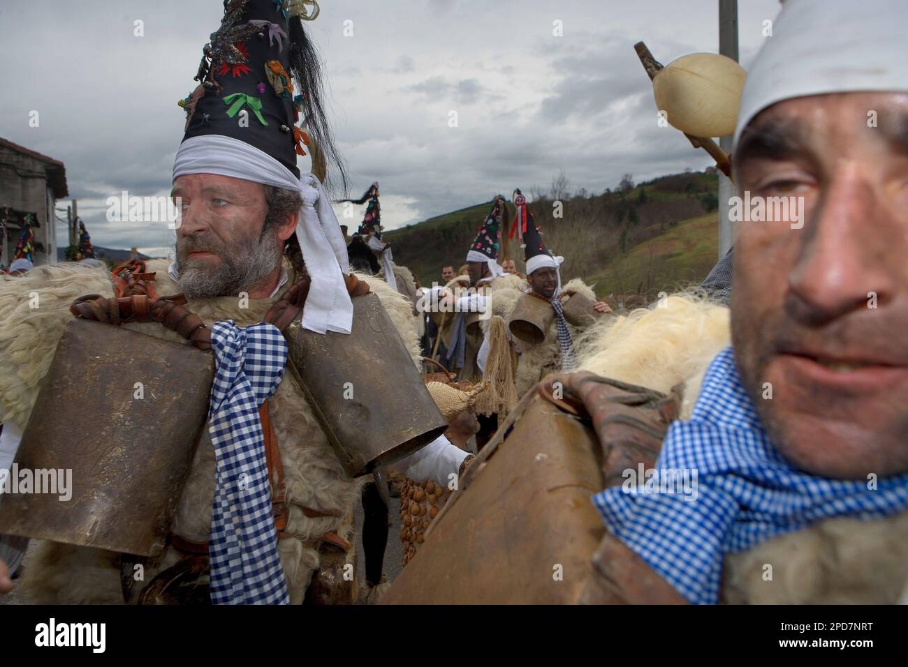 'La Vijanera'Carnival,`Zarramacos', Silio, Molledo. Kantabrien, Spanien. Stockfoto